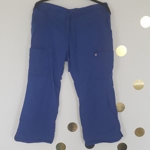TWO Scrub pants blue large petite